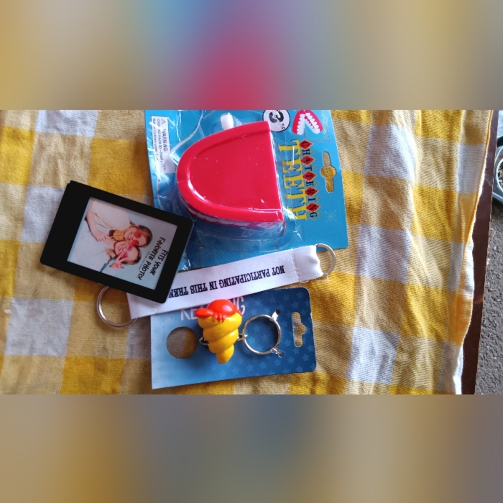 4 Assorted Keychain And Toy Items
